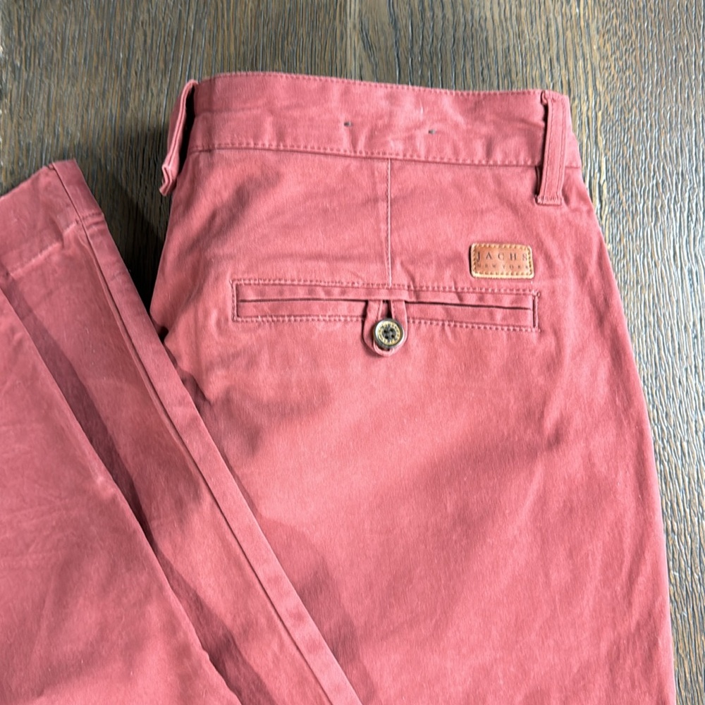 JACHS NEW YORK™️ Men's Size 34x34 Rust Bowie Straight Fit Sateen Chino Pant